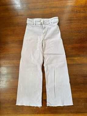 Girls Zara Pale Lavender High-Rise Wide Leg Pants